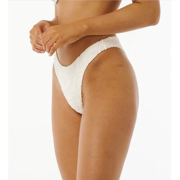 Rip Curl Santorini Terry Hi Leg Bikini Bottom - Shell Large NWT - Picture 2 of 10